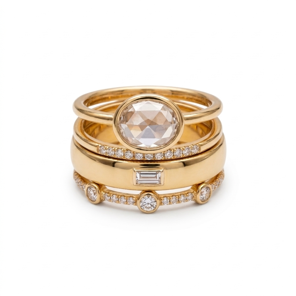 4-Piece Cubic Zirconia Ring Set