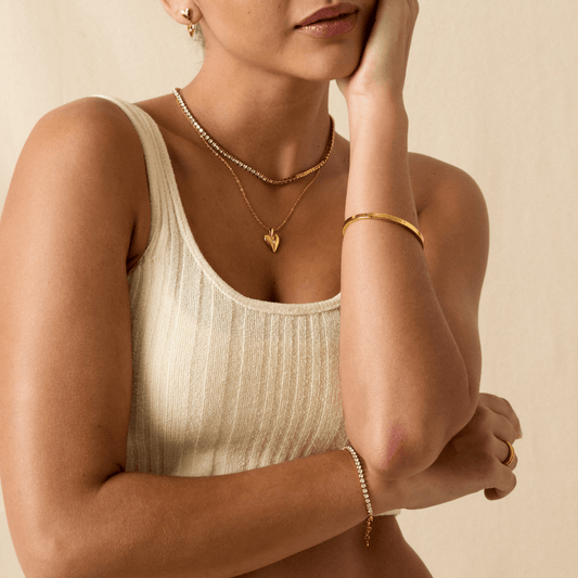 Essential Polished Gold Tone Flat Bangle