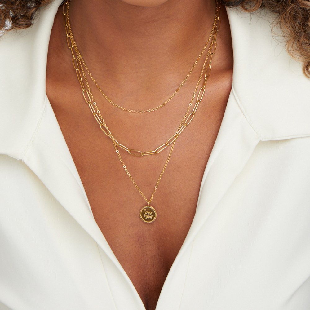 3-Layer Gold-Tone Necklace Set