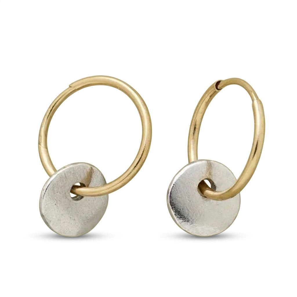 Mixed Metal Hoop Earrings
