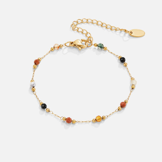 Multi Color Beaded Stone Bracelet