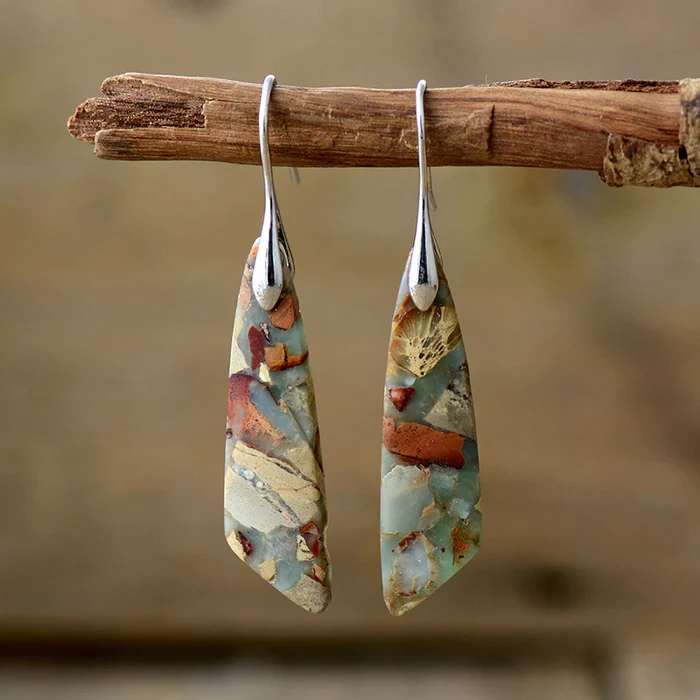 Natural Stone Drop Earrings