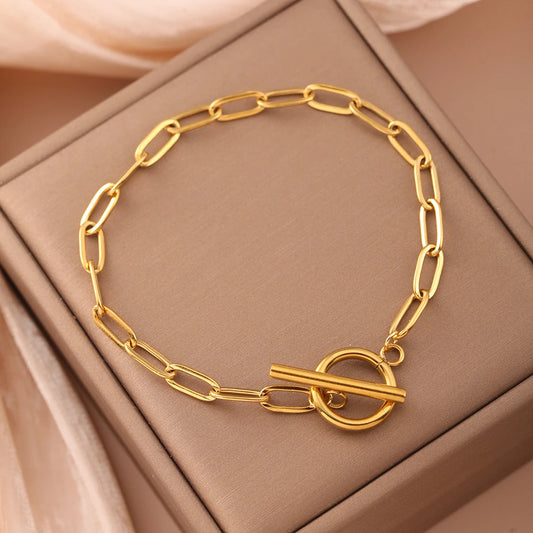 Paperclip Toggle Chain Bracelet