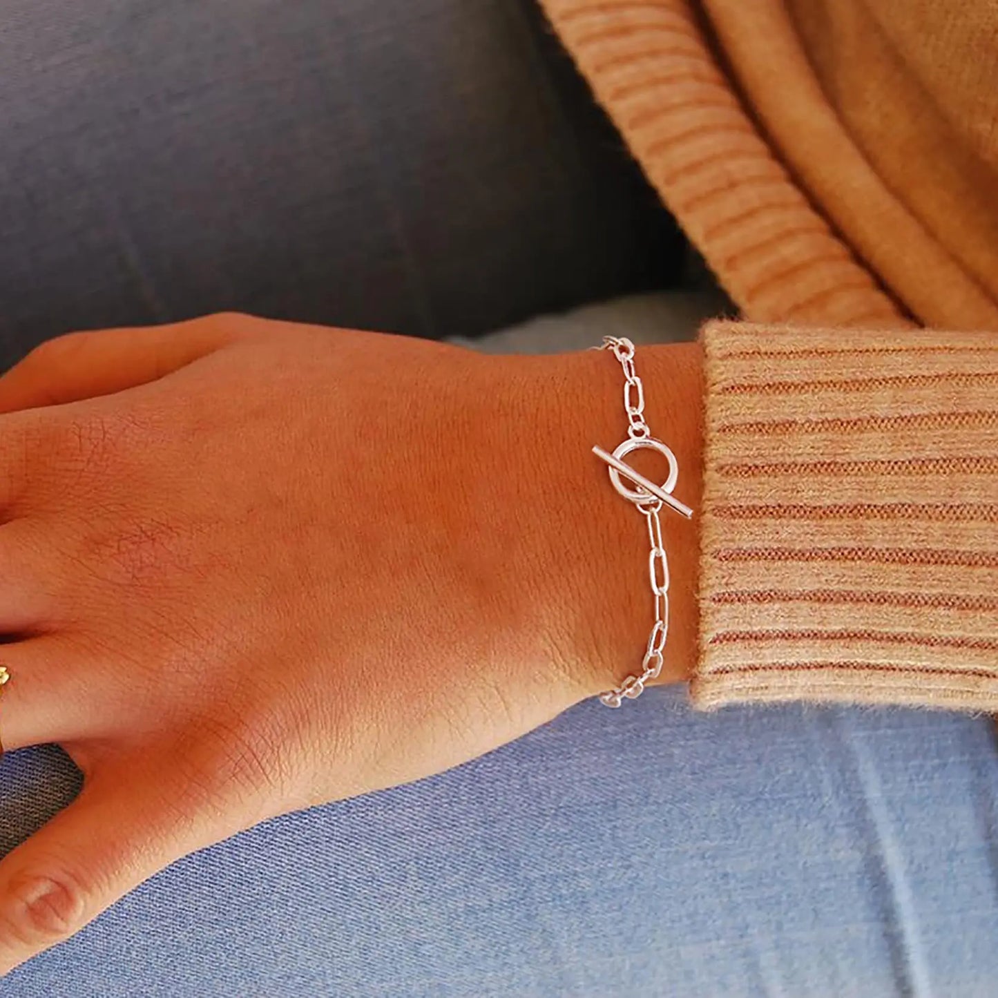 Paperclip Toggle Chain Bracelet