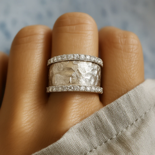Cubic Zirconia Wide Band Ring