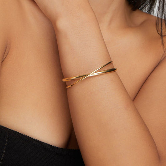 Gold-Tone Triple Strand Cuff Bracelet