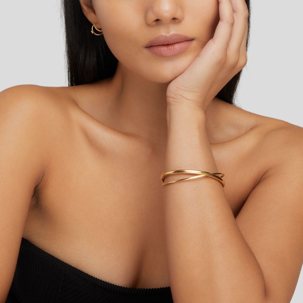 Gold-Tone Triple Strand Cuff Bracelet