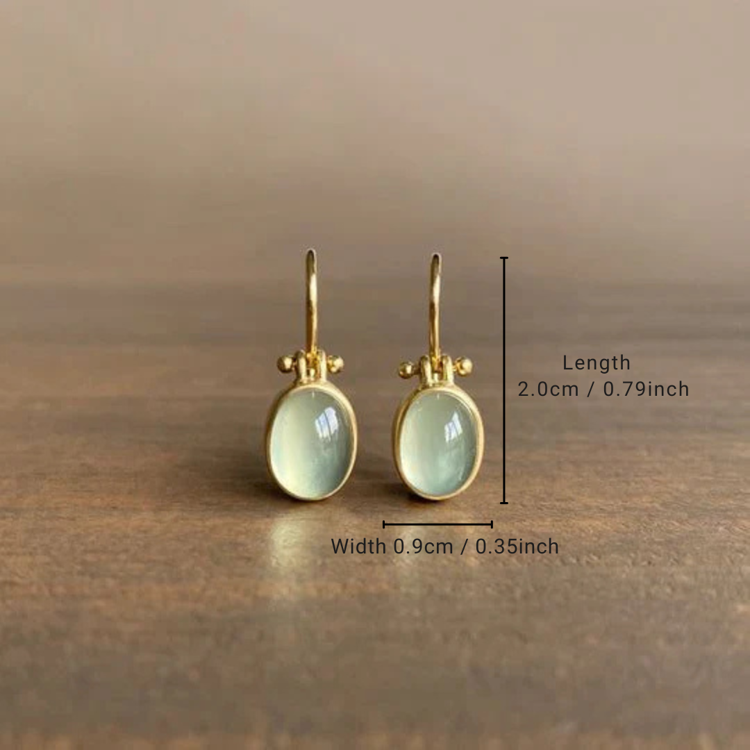 Vintage Style Green Moonstone Drop Earrings