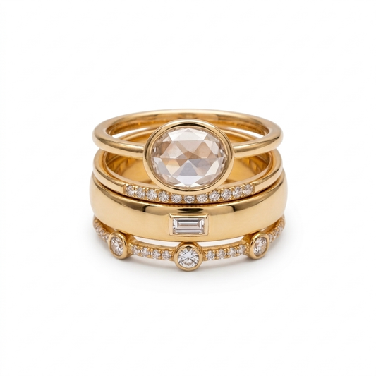 4-Piece Cubic Zirconia Ring Set