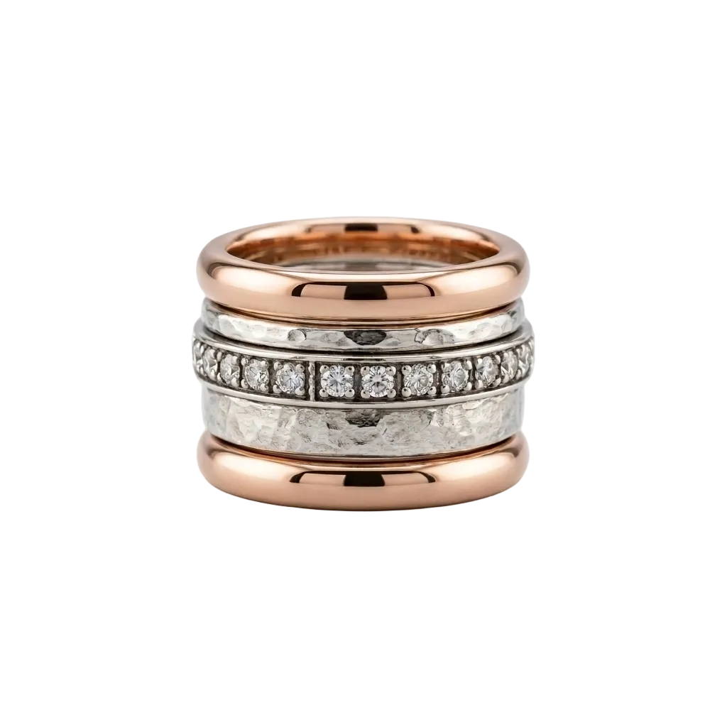 5-Layer Mixed Metal Wide Band Ring