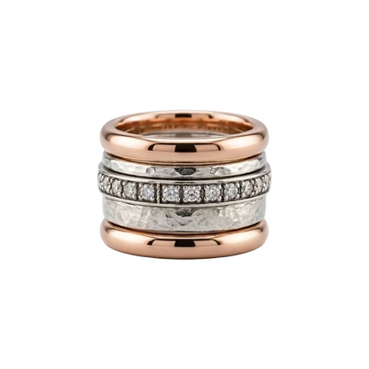 5-Layer Mixed Metal Wide Band Ring