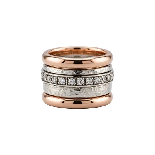 5-Layer Mixed Metal Wide Band Ring