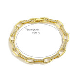 Alternating Cubic Zirconia Gold-Tone Link Bracelet