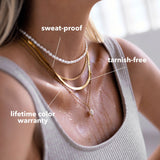 Baroque – White Pearl Pendant Satellite Chain Necklace