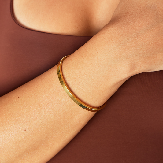 Gold-Tone Oval Bangle Bracelet