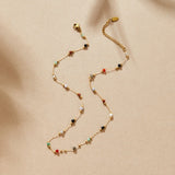 Gold-Tone Multi-Color Station Necklace
