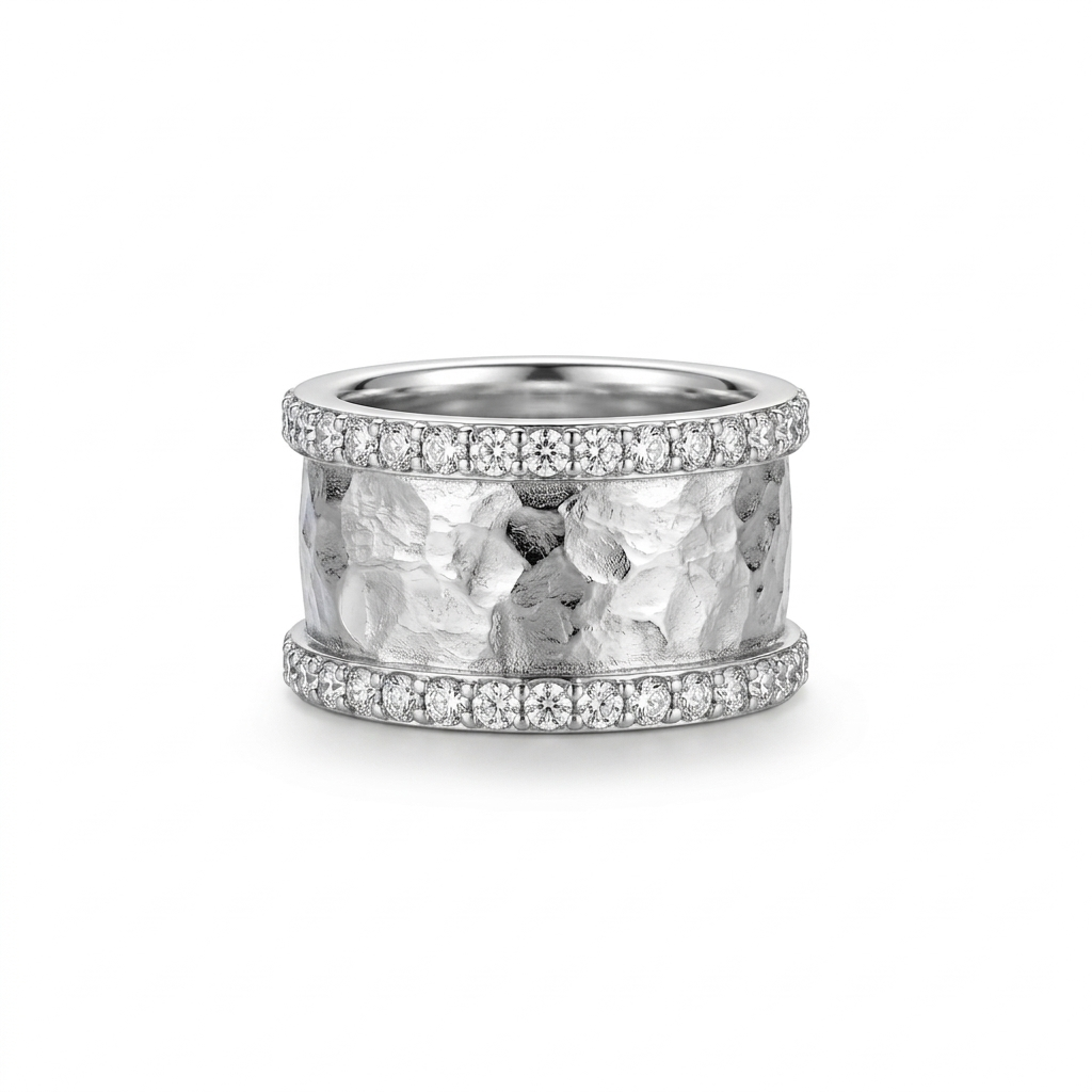 Cubic Zirconia Wide Band Ring