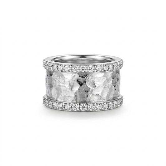 Cubic Zirconia Wide Band Ring
