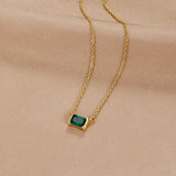 Emerald Green Emerald Cut Necklace
