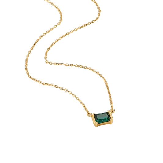 Emerald Green Emerald Cut Necklace