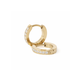 Essential – Gold-Tone Crystal Huggie Hoop Earrings