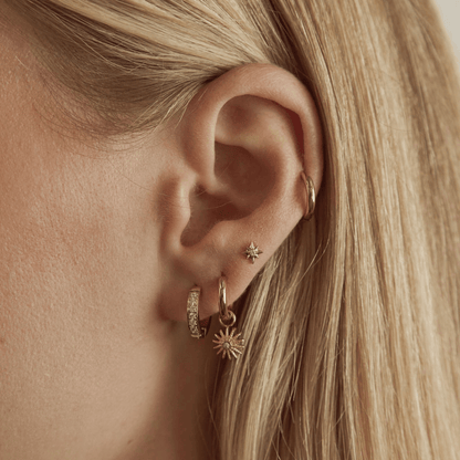 Essential – Gold-Tone Crystal Huggie Hoop Earrings