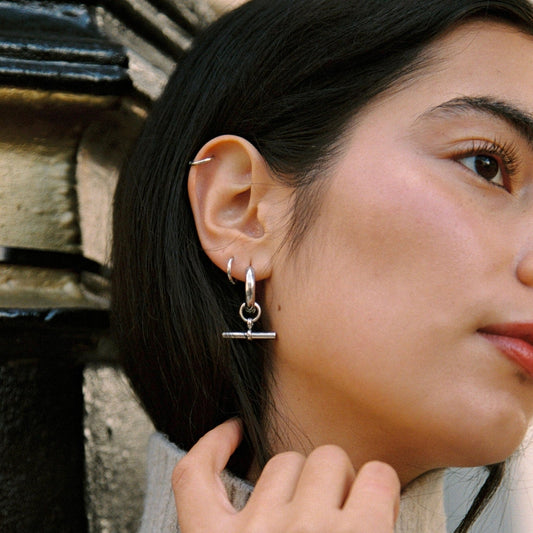 Essential Polished Silver-Tone Sleeper Hoop Earrings