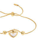 Gold-Tone Heart Pendant Bolo Bracelet