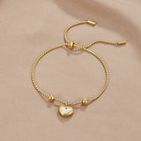 Gold-Tone Heart Pendant Bolo Bracelet