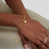 Gold-Tone Heart Pendant Bolo Bracelet