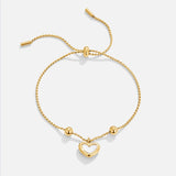 Gold-Tone Heart Pendant Bolo Bracelet