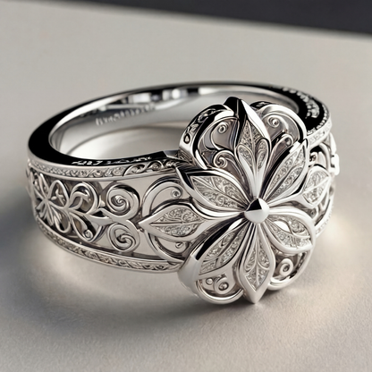 Exotic Filigree Flower Statement Ring