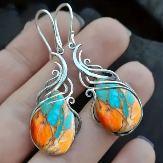 Silver-Tone Teardrop Drop Earrings