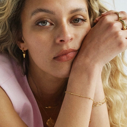 Gold Tone Delicate Satellite Chain Bracelet