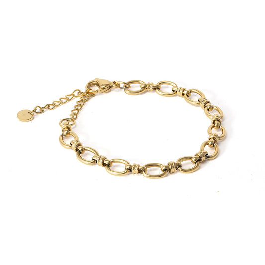 Gold Tone Oval Link Chain Bracelet