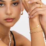 Gold Tone Oval Link Chain Bracelet