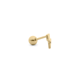 Gold Tone Single Lightning Bolt Ball Back Stud