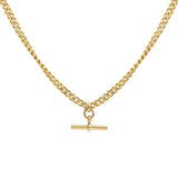 Gold-Tone T-Bar Curb Chain Necklace