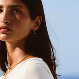 Gold-Tone T-Bar Huggie Hoop Earrings