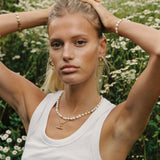 Gold Tone T-Bar Huggie Hoop Earrings