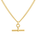 Gold-Tone T-Bar Skinny Curb Chain Necklace