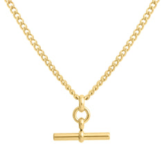 Gold-Tone T-Bar Skinny Curb Chain Necklace