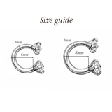 Gold Tone U Hoop Single Earring with CZ Accents