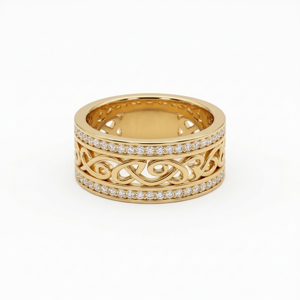 Gold-Tone Wide Band Ring