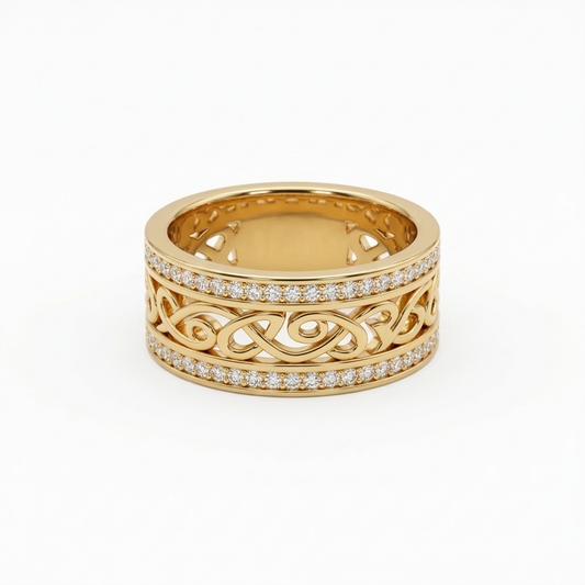 Gold-Tone Wide Band Ring