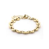 Gold Tone Coffee Bean Link Bracelet