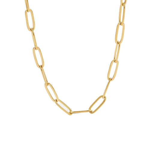 Gold-Tone Paperclip Link Necklace