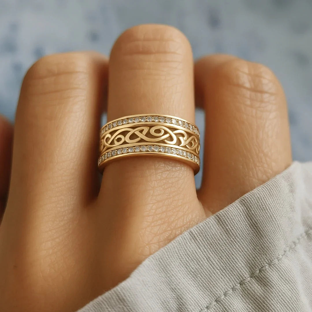 Gold-Tone Wide Band Ring