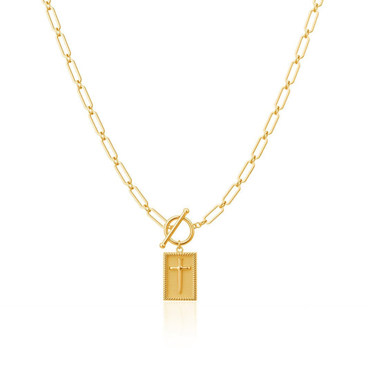 Gold-Tone Paperclip Link Necklace