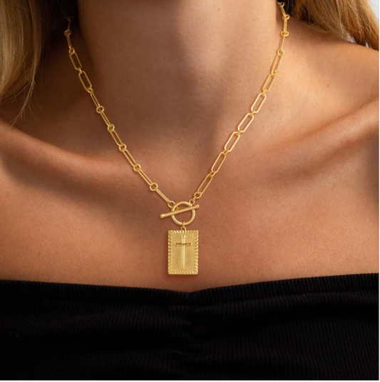 Gold-Tone Paperclip Link Necklace